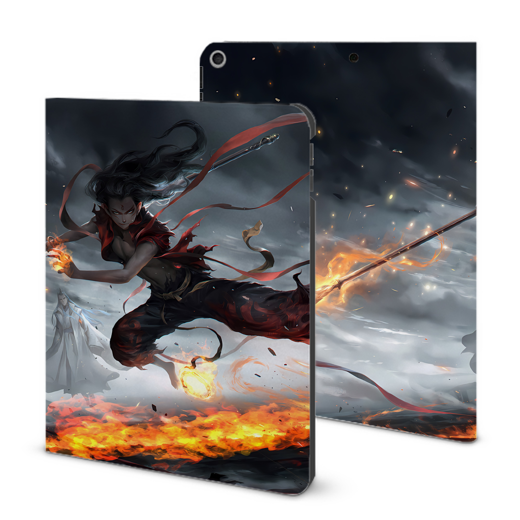 （画像用） Ne Zha 2 ナタ 魔童の大暴れ IPad ケース ブック型 PUレザー TPU 耐衝撃 軽量 薄型 ペン収納なし 全面保護 IPad 各モデル対応